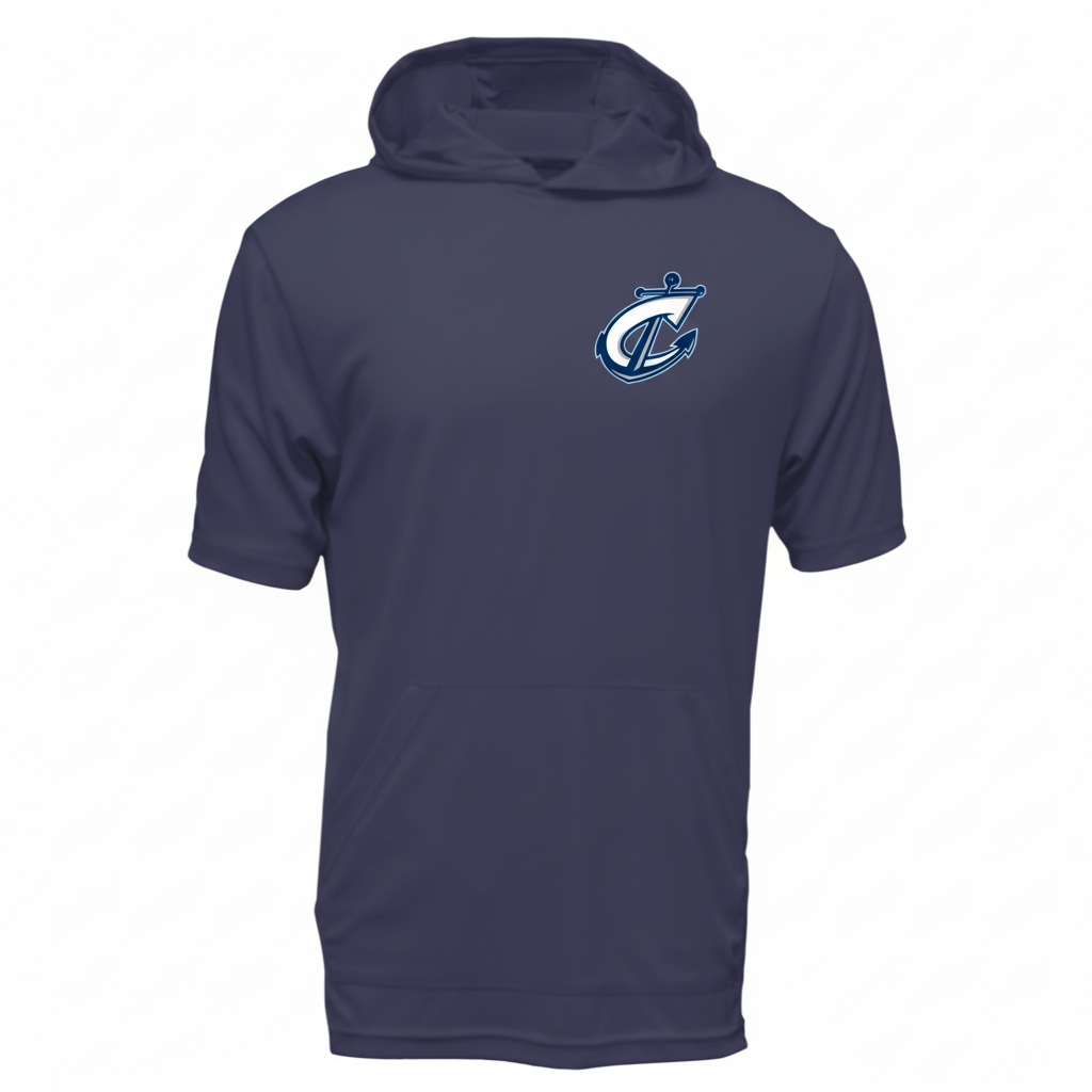 Clippers navy short sleeve hoodie